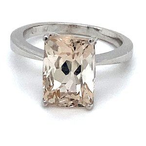 Imperial Topaz 6.18ct Solid 18K White Gold Ring